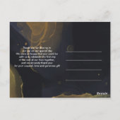 zwart & gouden marmer Bedankt briefkaart (Achterkant)