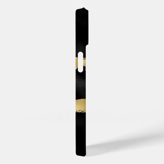 Zwart gouden marmer-naamscript Case-Mate iPhone case (Achterkant / Rechts)