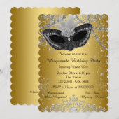  zwart-gouden maskerade partij kaart (Voorkant / Achterkant)