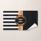 Zwart-gouden monogram bad handdoek (Handdoek)