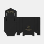 Zwart-gouden monogram bruiloft Hartelijk dank Bedankdoosjes (Uitgevouwen)