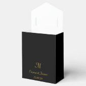 Zwart-gouden monogram bruiloft Hartelijk dank Bedankdoosjes (Geopend)
