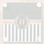 Zwart-gouden monogram glazen onderzetter (Achterkant)