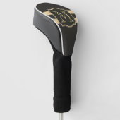 Zwart-gouden monogram golfheadcover (Schuin)