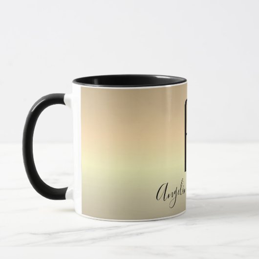 Zwart Gouden Monogram Mok (Links)