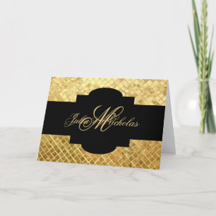 Zwart & Gouden Mozaïek met monogram Kaart
