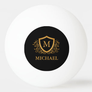 Zwart-gouden, op maat gesneden stijlvol monogram pingpongballen