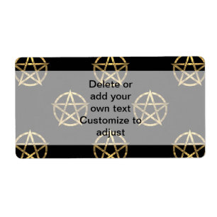 Zwart-gouden pentagram etiket
