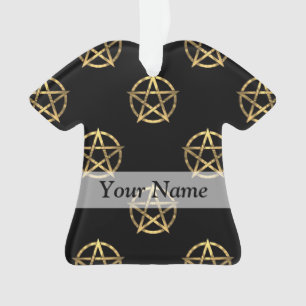 Zwart-gouden pentagram ornament