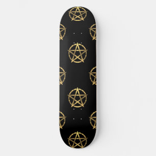 Zwart-gouden pentagram skateboard