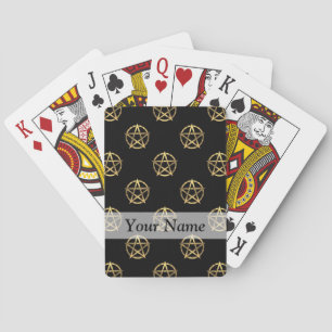 Zwart-gouden pentagram speelkaarten