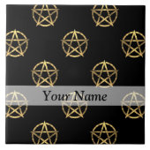 Zwart-gouden pentagram tegeltje (Voorkant)