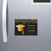 Zwart gouden pet Graduation Party Save the Date ka