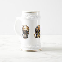 Zwart & gouden schedel mok