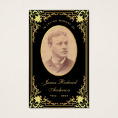 Zwart Gouden Script Uitvaartmonument Gebed Kaart (Voorkant)