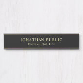 Zwart-gouden Sjabloon elegante klassieke look Deurbordje (Voorkant)