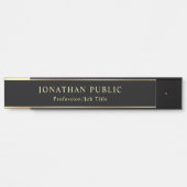 Zwart-gouden Sjabloon elegante klassieke look Deurbordje (Voorkant)