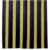 Zwart-gouden strips-gordijn douchegordijn (Voorkant)