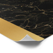 Zwart Gouden Vein Marmeren Steen/Gouden Grenskunst Poster (Hoek)