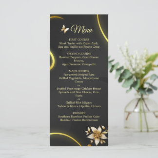 Zwart Gouden vlinders menu