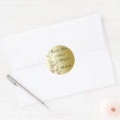 Zwart, goudflens met Butterflies-Sticker Ronde Sticker (Envelop)