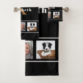 Zwart goudfotocollage modern bad handdoek (Insitu)