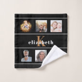 Zwart goudfotocollage modern bad handdoek (Wasdoekje)