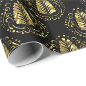 Zwart & goudgestormde ventilatoren met moderne ven cadeaupapier (Rol Hoek)