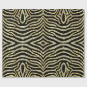 Zwart & goudglitter-zebra-printerpatroon cadeaupapier (Vlak)