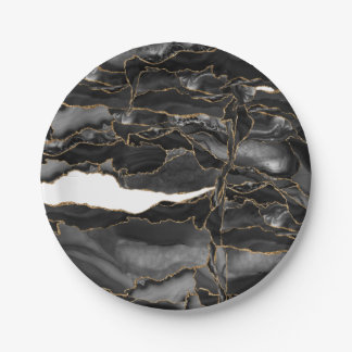 Zwart-goudglitteragaat Papieren Bordje
