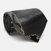 Zwart-goudglitteragaat Stropdas (Opgerold)