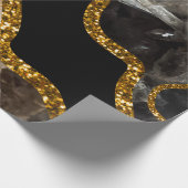 Zwart-goudgrijs Glitter Cadeaupapier (Hoek)