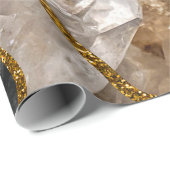 Zwart-goudgrijs Glitter Cadeaupapier (Rol Hoek)