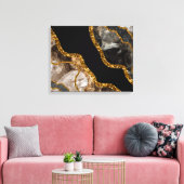 Zwart-goudgrijs Glitter Canvas Afdruk (Insitu (Woonkamer))