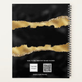 Zwart goudgrijs marmer, elegant planner (Achterkant)