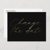 Zwart/goudhandschrift Verander het Briefkaart Datu (Voorkant / Achterkant)