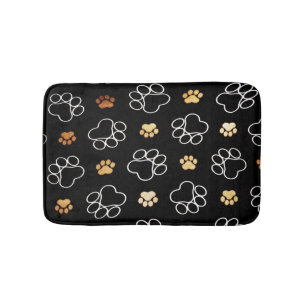 Zwart goudkleurig lakpatroon badmat