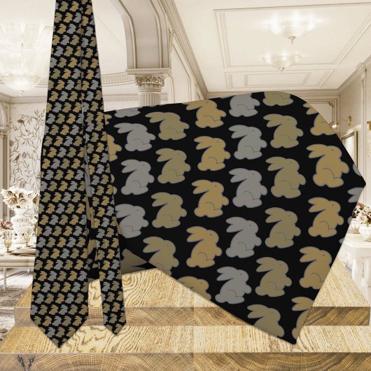 Zwart-goudkonijn Stropdas