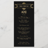 Zwart-goudkunstdecofam Weddenschap Menu (Voorkant)