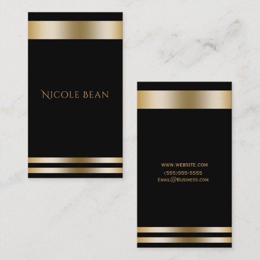 Zwart & goudlegant - moderne grafische vormgeving visitekaartje (Voorkant / Achterkant)