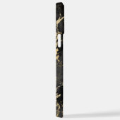 Zwart-goudmarmer, DIY-witte naam en monogram iPhone Hoesje (Rechterkant)