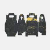 Zwart goudmarmer met drie Letter-monogram Art Deco Bedankdoosjes (Uitgevouwen)