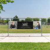 Zwart + goudmodern script multi-fotoreafstuderen spandoek (Insitu)