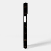 Zwart goudmonogram initiaal, elegant Case-Mate iPhone case (Achterkant / Rechts)