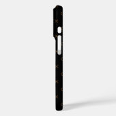 Zwart goudmonogram initiaal modern minimalistisch Case-Mate iPhone case (Achterkant / Links)
