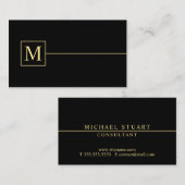 Zwart-goudmonogram Visitekaartje (Voorkant / Achterkant)