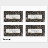 Zwart goudretroArt Deco Geometric Paint Splatter Rechthoekige Sticker (Vel)