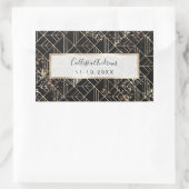 Zwart goudretroArt Deco Geometric Paint Splatter Rechthoekige Sticker (Tas)