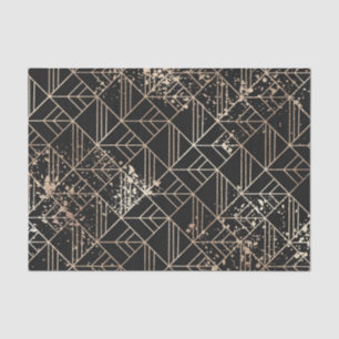 Zwart goudretroArt Deco Geometric Paint Splatter Tissuepapier