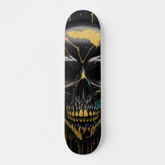Zwart-goudschedel - Numbschedelontwerp Skateboard (Voorkant)